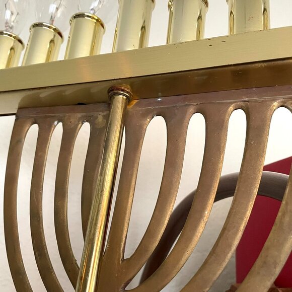 Vintage Brass Electric Menorah Lamp With 9 Bulbs & Sturdy Base - Picture 9 of 14